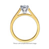 The Queen Diamond - 0,50 ct diament centralny + 0,48 ct kamienie boczne Pierścionek z diamentem z żółtego złota
