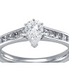 The Queen Diamond - 0,70 ct diament centralny + 0,40 ct kamienie boczne Pierścionek z diamentem z białego złota