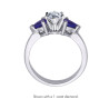 The Queen Diamond - 0,50 ct diament centralny + 0,30 ct kamienie boczne Szafir Pierścionek z diamentem z białego złota