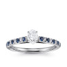 The Queen Diamond - 0,20 ct diament centralny + 0,20 ct kamienie boczne / 0,20 ct Szafir Pierścionek z diamentem owalnym