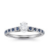 The Queen Diamond - 0,50 ct diament centralny + 0,20 ct kamienie boczne / 0,20 ct Szafir Pierścionek z diamentem owalnym