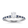 The Queen Diamond - 1,00 ct diament centralny + 0,20 ct kamienie boczne / 0,20 ct Szafir Pierścionek z diamentem owalnym