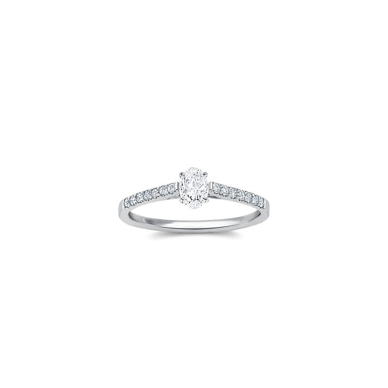 The Queen Diamond - 0,40 ct diament centralny + 0,42 ct kamienie boczne Pierścionek z diamentem owalnym