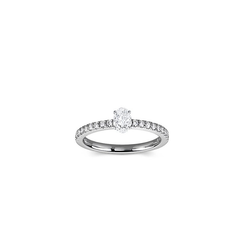 The Queen Diamond - 0,20 ct diament centralny + 0,36 ct kamienie boczne Pierścionek z diamentem owalnym