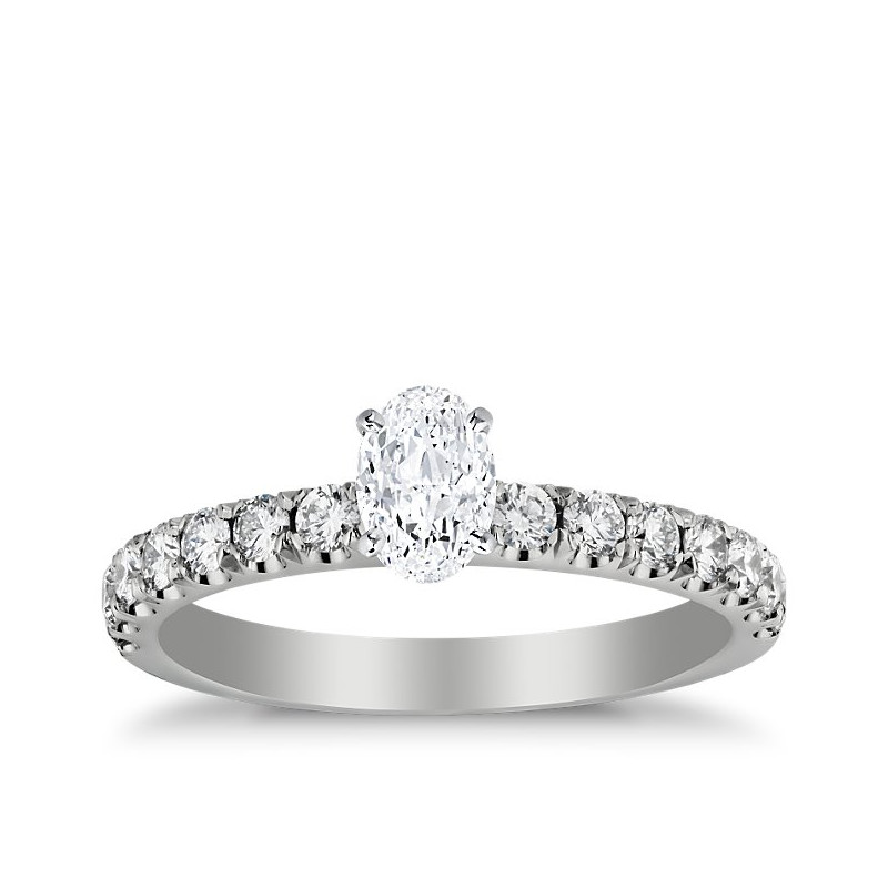 The Queen Diamond - 0,70 ct diament centralny + 0,60 ct kamienie boczne Pierścionek z diamentem owalnym