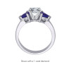 The Queen Diamond - 0,50 ct diament centralny + 0,30 ct kamienie boczne Szafir Pierścionek z diamentem owalnym