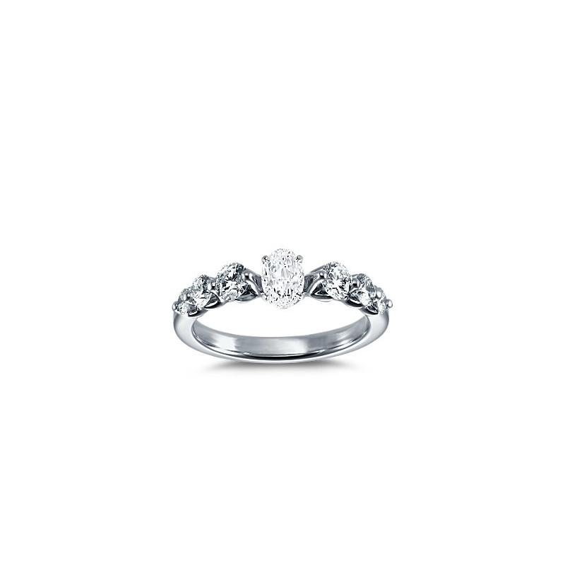 The Queen Diamond - 0,40 ct diament centralny + 0,70 ct kamienie boczne Pierścionek z diamentem owalnym