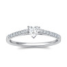 The Queen Diamond - 0,20 ct diament centralny + 0,42 ct boczne Pierścionek z diamentem w kształcie serca