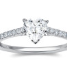The Queen Diamond - 1,00 ct diament centralny + 0,42 ct boczne Pierścionek z diamentem w kształcie serca