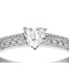 The Queen Diamond - 0,30 ct diament centralny + 0,64 ct boczne Pierścionek z diamentem w kształcie serca