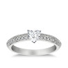 The Queen Diamond - 0,50 ct diament centralny + 0,64 ct boczne Pierścionek z diamentem w kształcie serca