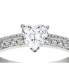 The Queen Diamond - 0,70 ct diament centralny + 0,64 ct boczne Pierścionek z diamentem w kształcie serca