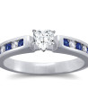 The Queen Diamond - 0,20 ct diament centralny + 0,20 ct boczne / 0,20 ct Szafir Pierścionek z diamentem w kształcie serca