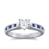 The Queen Diamond - 0,70 ct diament centralny + 0,20 ct boczne / 0,20 ct Szafir Pierścionek z diamentem w kształcie serca