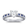 The Queen Diamond - 1,00 ct diament centralny + 0,20 ct boczne / 0,20 ct Szafir Pierścionek z diamentem w kształcie serca