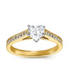 The Queen Diamond - 1,00 ct diament centralny + 0,48 ct boczne Pierścionek z diamentem w kształcie serca