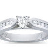 The Queen Diamond - 0,20 ct diament centralny + 0,60 ct boczne Pierścionek z diamentem w kształcie serca