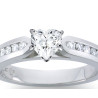 The Queen Diamond - 0,70 ct diament centralny + 0,60 ct boczne Pierścionek z diamentem w kształcie serca