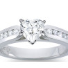 The Queen Diamond - 1,00 ct diament centralny + 0,60 ct boczne Pierścionek z diamentem w kształcie serca