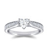 The Queen Diamond - 0,70 ct diament centralny + 0,48 ct boczne Pierścionek z diamentem w kształcie serca