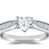 The Queen Diamond - 0,70 ct diament centralny + 0,48 ct boczne Pierścionek z diamentem w kształcie serca