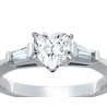 The Queen Diamond - 1,00 ct diament centralny + 0,30 ct boczne Pierścionek z diamentem w kształcie serca