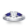 The Queen Diamond - 1,00 ct diament centralny + 0,30 ct boczne Szafir Pierścionek z diamentem w kształcie serca