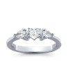 The Queen Diamond - 0,20 ct diament centralny + 0,30 ct boczne Pierścionek z diamentem w kształcie serca