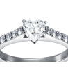 The Queen Diamond - 0,70 ct diament centralny + 0,70 ct boczne Pierścionek z diamentem w kształcie serca