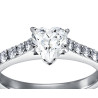 The Queen Diamond - 1,00 ct diament centralny + 0,70 ct boczne Pierścionek z diamentem w kształcie serca