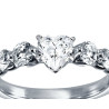 The Queen Diamond - 0,70 ct diament centralny + 0,70 ct boczne Pierścionek z diamentem w kształcie serca