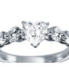 The Queen Diamond - 1,00 ct diament centralny + 0,70 ct boczne Pierścionek z diamentem w kształcie serca