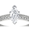 The Queen Diamond - 0,70 ct diament centralny + 0,64 ct kamienie boczne Pierścionek z diamentem z białego złota