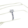The Queen Diamond - 0,50 ct diament centralny + 0,20 ct kamienie boczne / 0,20 ct Szafir Pierścionek z diamentem z białego złota