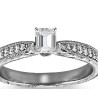 The Queen Diamond - 0,20 ct diament centralny + 0,48 ct kamienie boczne Pierścionek z diamentem z białego złota