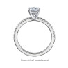 The Queen Diamond - 1,00 ct diament centralny + 0,36 ct kamienie boczne Pierścionek z diamentem z białego złota