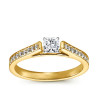 The Queen Diamond - 0,30 ct diament centralny + 0,48 ct kamienie boczne Pierścionek z diamentem z żółtego złota