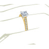The Queen Diamond - 1,00 ct diament centralny + 0,48 ct kamienie boczne Pierścionek z diamentem z żółtego złota