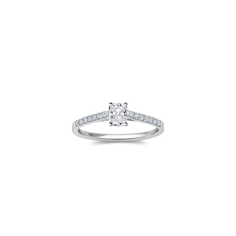 The Queen Diamond - 0,70 ct diament centralny + 0,42 ct kamienie boczne Pierścionek z diamentem z białego złota