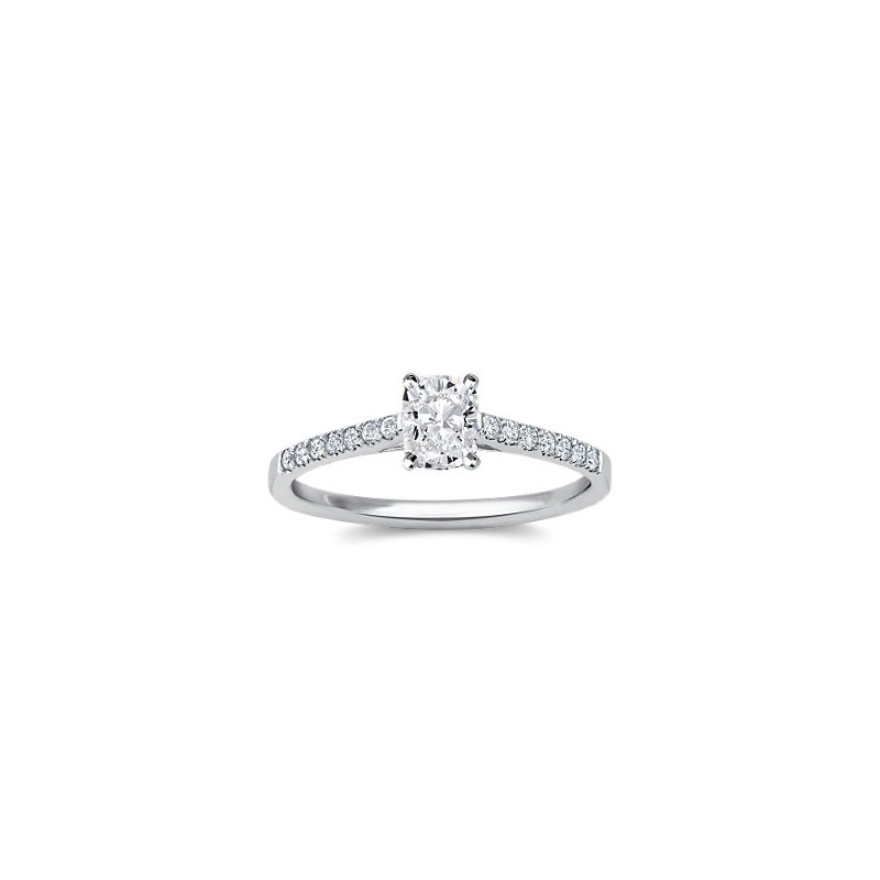 The Queen Diamond - 1,00 ct diament centralny + 0,42 ct kamienie boczne Pierścionek z diamentem z białego złota